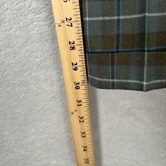 Vintage Brooks Brothers Mens 34x30 Plaid Dress Pants Brown Cuffed Wool Trousers - Picture 8 of 10